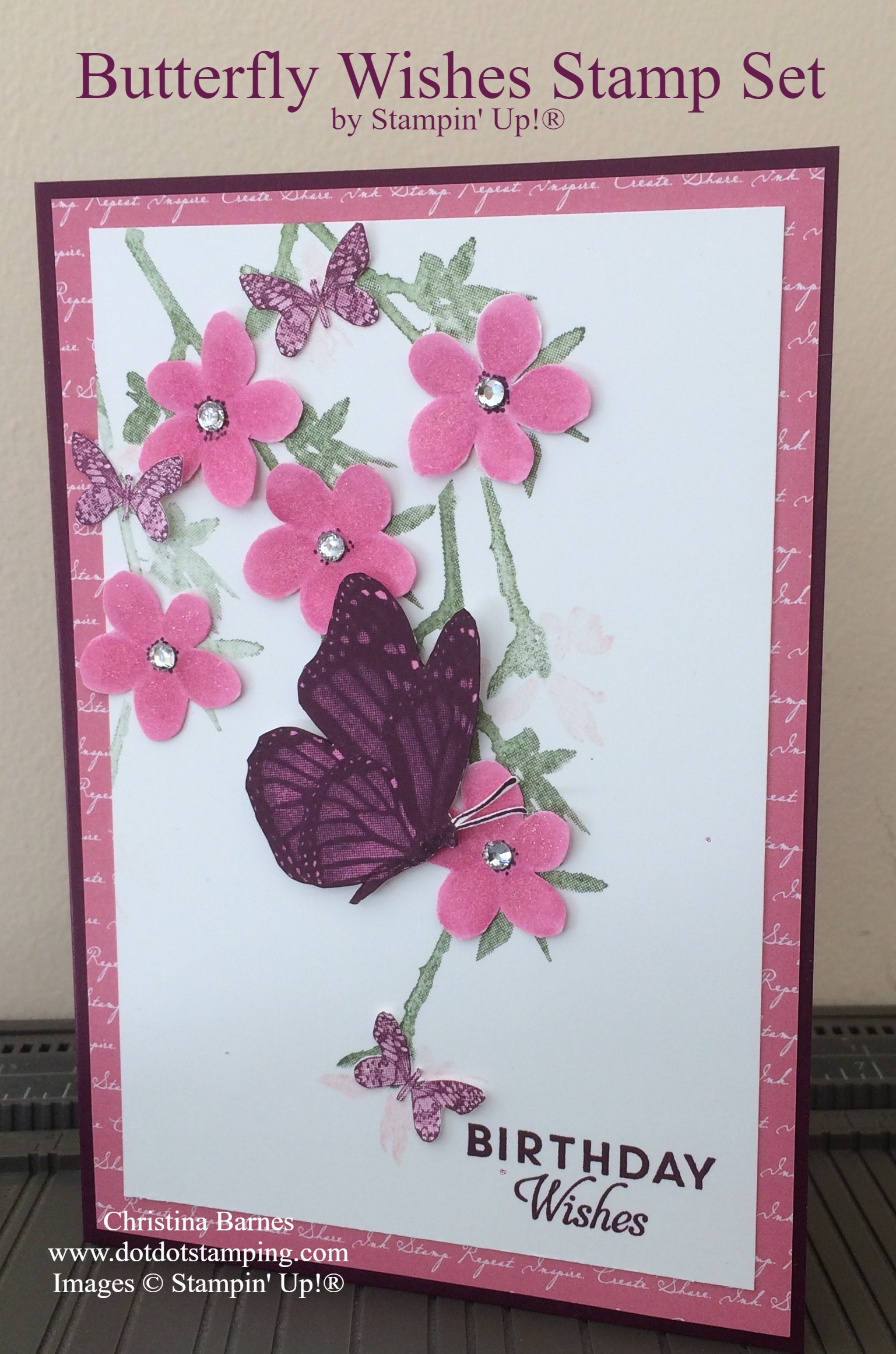 Butterfly Wishes Stamp Set Stampin' Up! Card Christina Barnes Dot Dot Stamping 2019 Annual Catalogue
