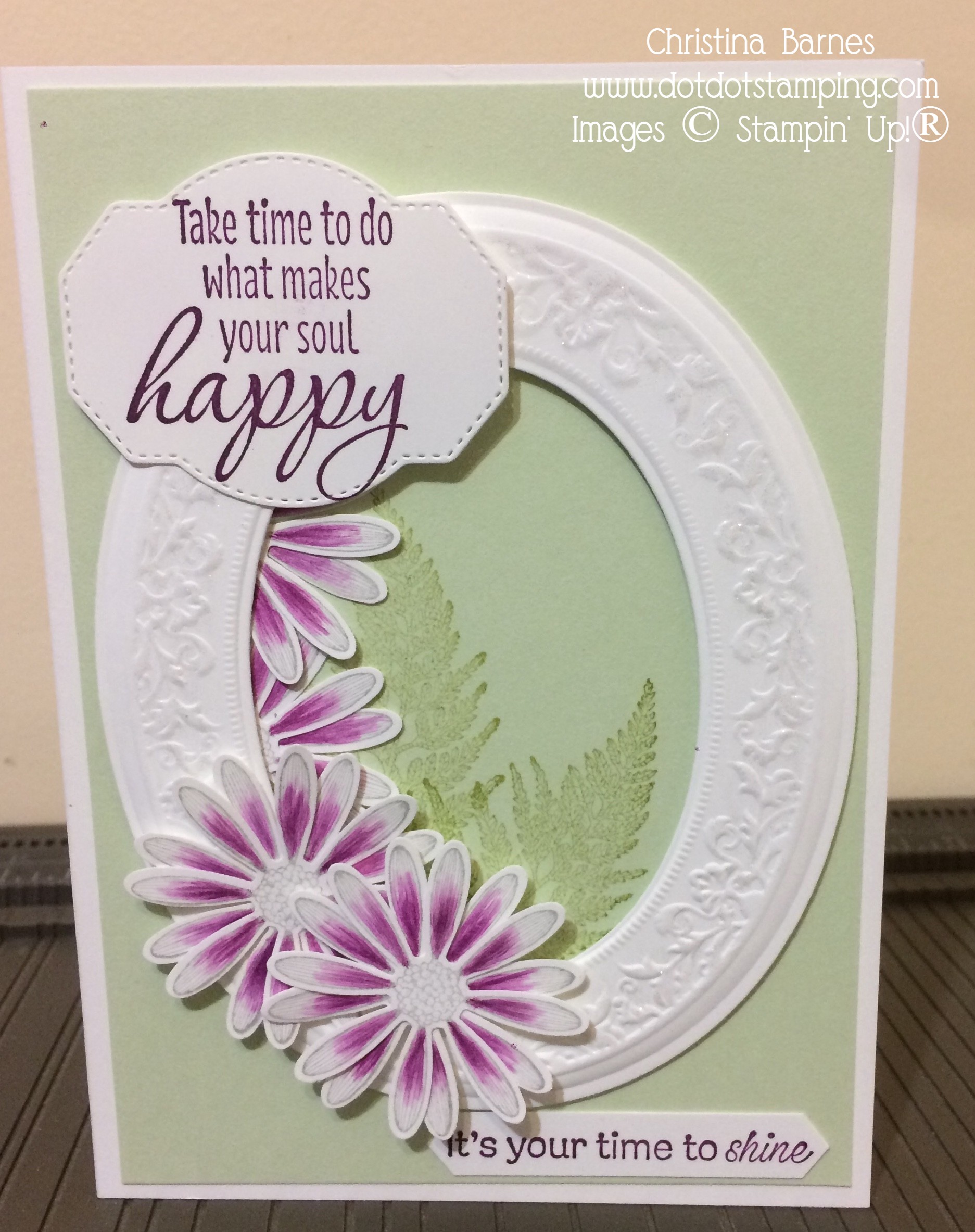 Heirloom Frame Card Daisy Lane Stampin Up Christina Barnes Dot Dot Stamping