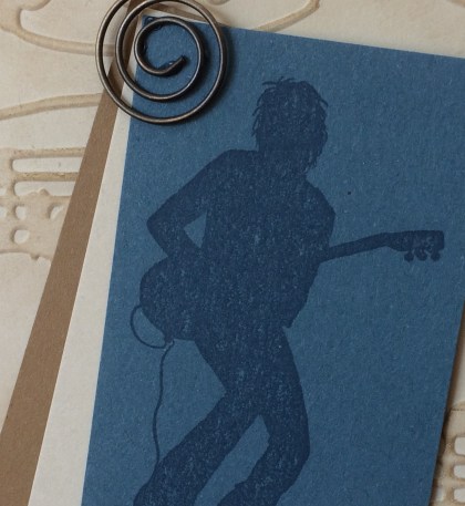 Masculine Card Christina Barnes Dot Dot Stamping Guitar Silhouette Music