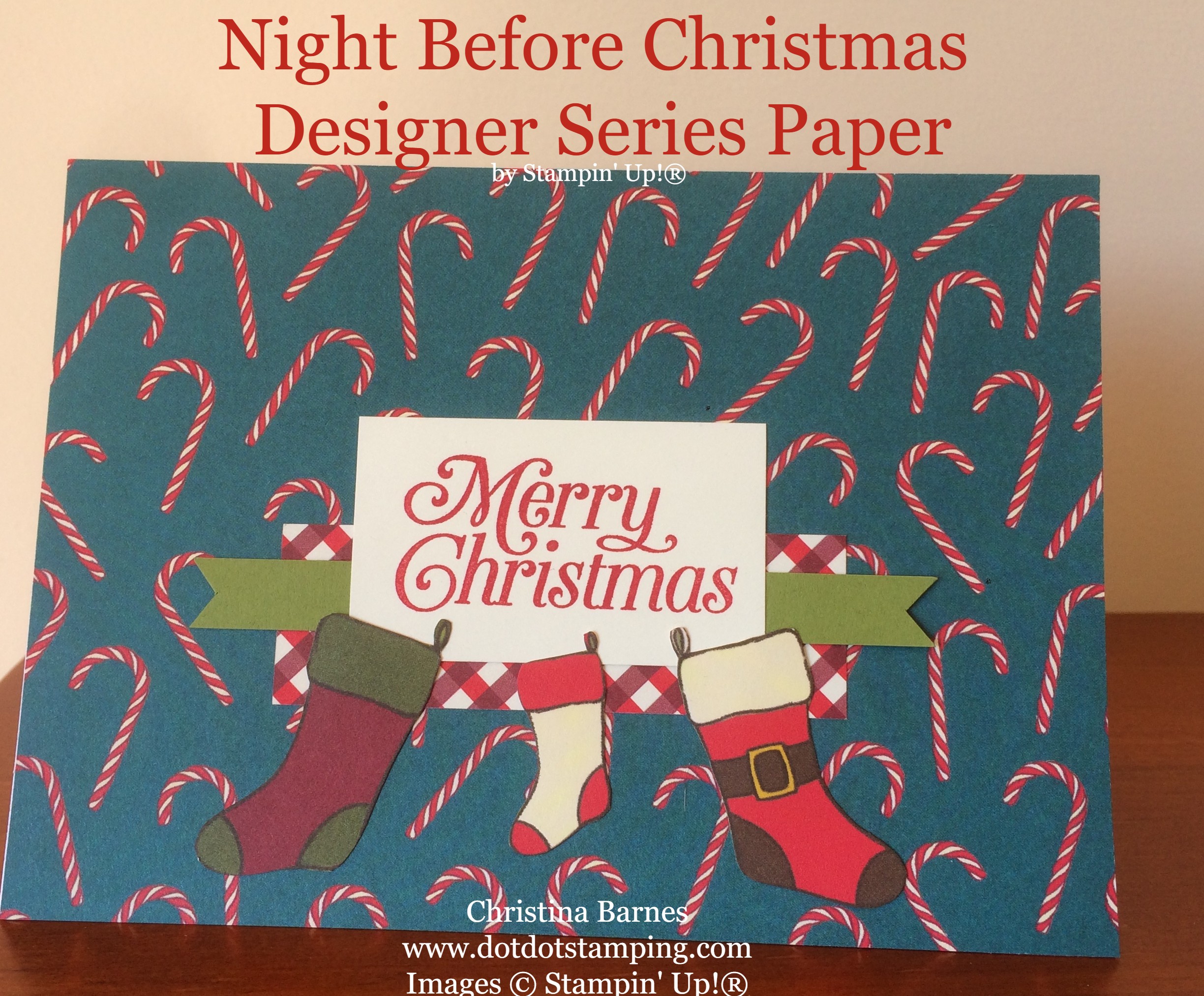 Night Before Christmas Designer Series Paper Card 3 Stampin' Up! 2019 Holiday Catalogue Christina Barnes Dot Dot Stamping