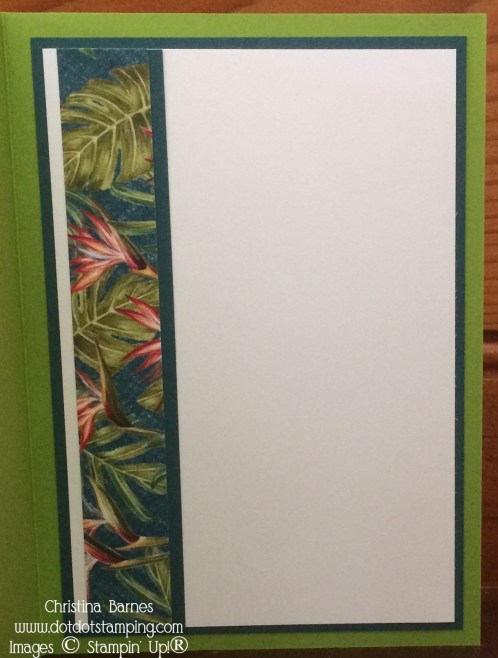 Tropical Oasis Card Inside by Christina Barnes Stampin' Up! Dot Dot Stamping