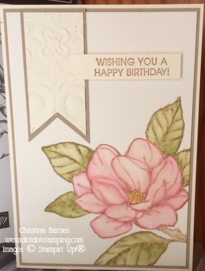 Watercoloured Magnolia 2 Stampin' Up! Pencils Dot Dot Stamping Christina Barnes