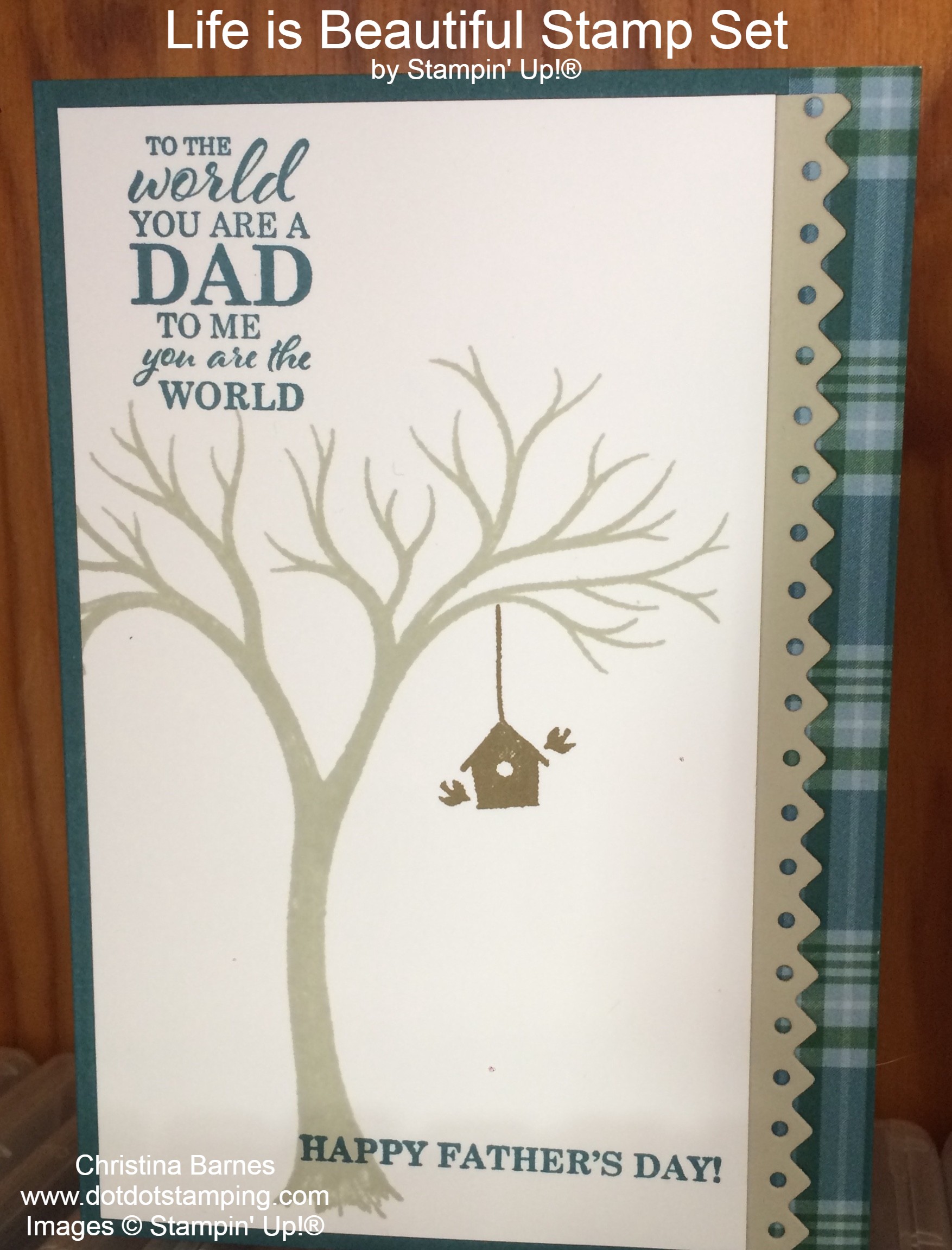 Life is Beautiful Father's Day Card 2020 Plaid Tidings Stampin' Up! Christina Barnes Dot Dot Stamping