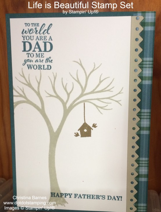 Life is Beautiful Father's Day Card 2020 Plaid Tidings Stampin' Up! Christina Barnes Dot Dot Stamping